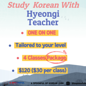 One on One Korean Class (4-Class Package)