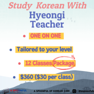 One on One Korean Class (12-Class Package)